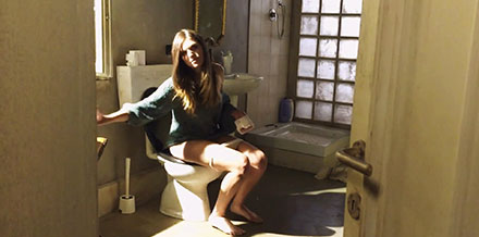 Carlotta Morelli toilet pissing scene (PWSM0104)