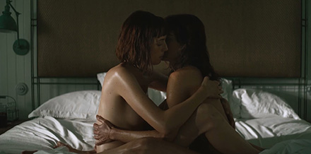 Carla Gugino & Gaite Jansen Lesbian scene, Leopard Skin (2022) LSBS0043